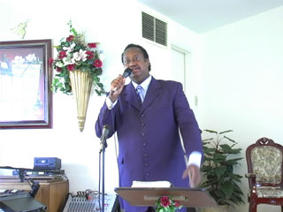 Graphic of Pastor Leroy Williams preaching, God Will Take Care of You, at Emmanuel House of Praise Church in Poplar Bluff Missouri