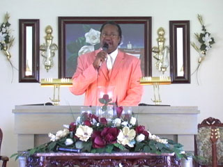 Graphic of Pastor Leroy Williams preaching, Serving the Lord Will Pay Off Afterwhile, at Emmanuel House of Praise Church in Poplar Bluff Missouri